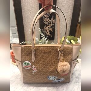 NWT Michael Kors Brown and Cream Tote Bag